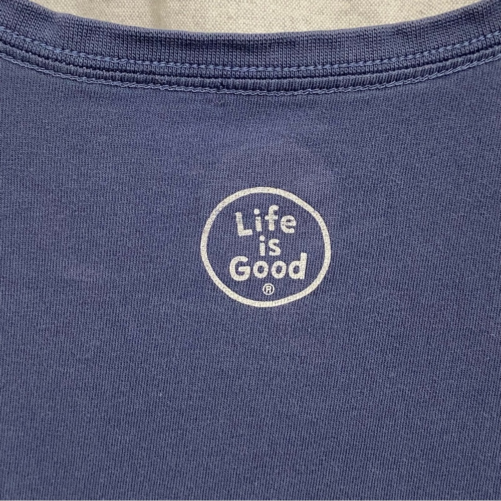 Life Is Good / Adventure Makes Me Happy Smiley Face Ladies Crusher Tee Size L - Picture 6 of 9